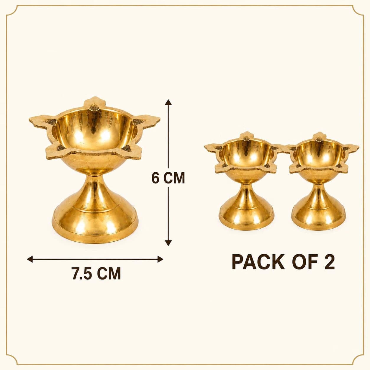 Brass Akhand Diya (Set of 2)