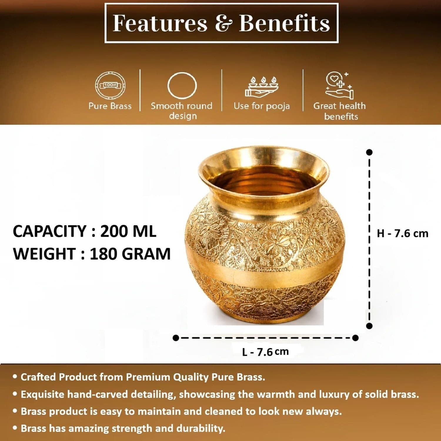 Brass Engraved Kalash