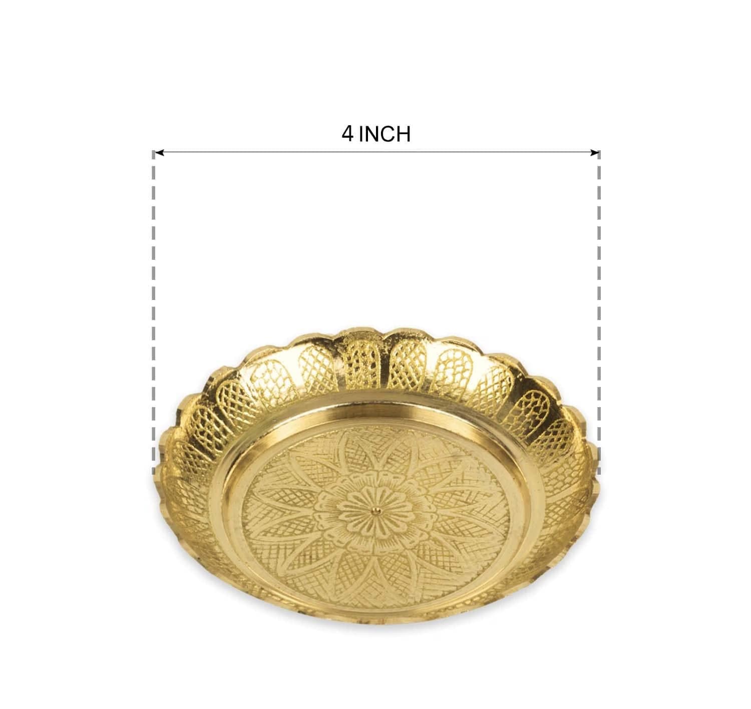 Brass Puja Plate 4 inch
