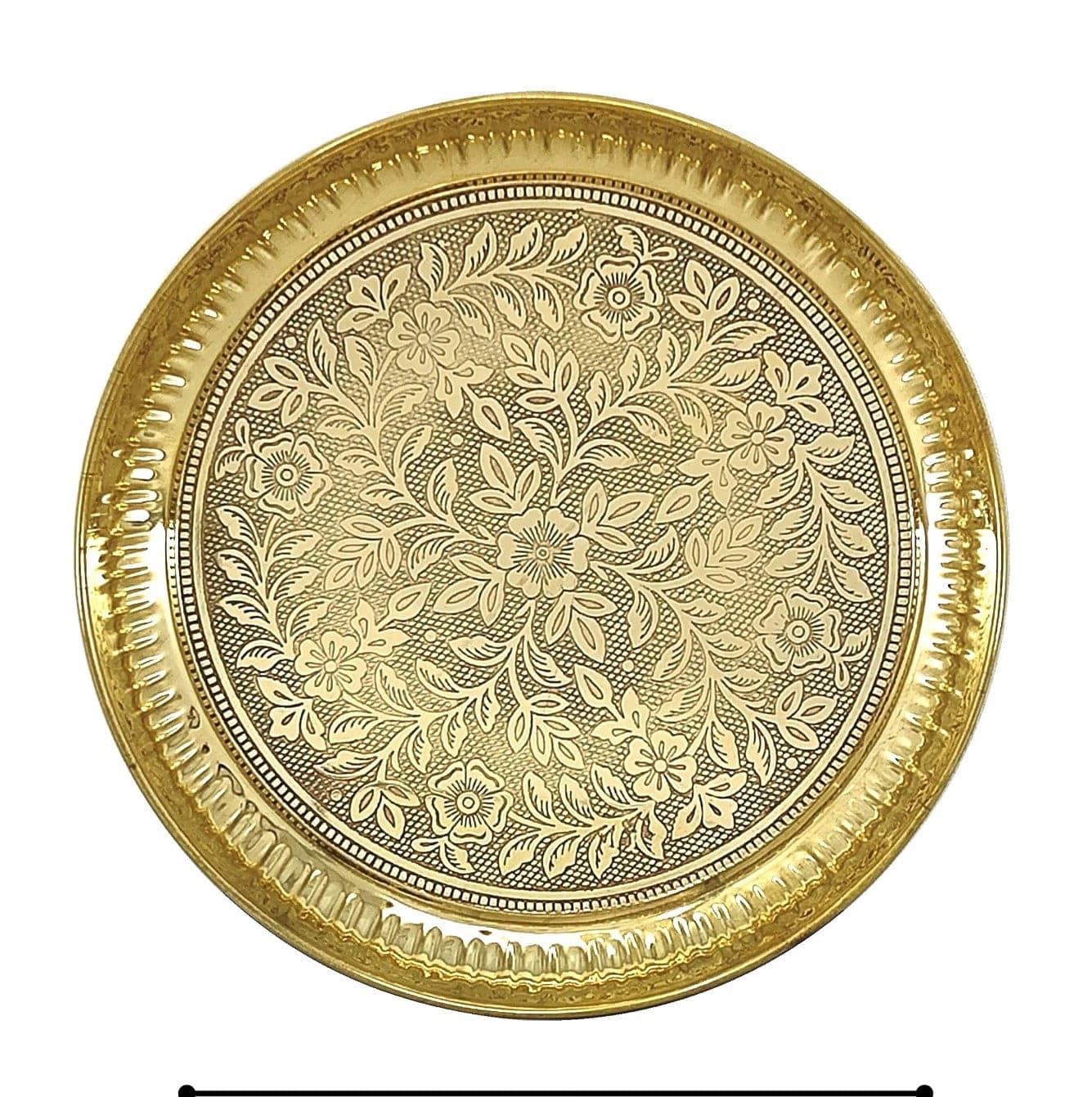 Brass Puja Thali (Engraved)