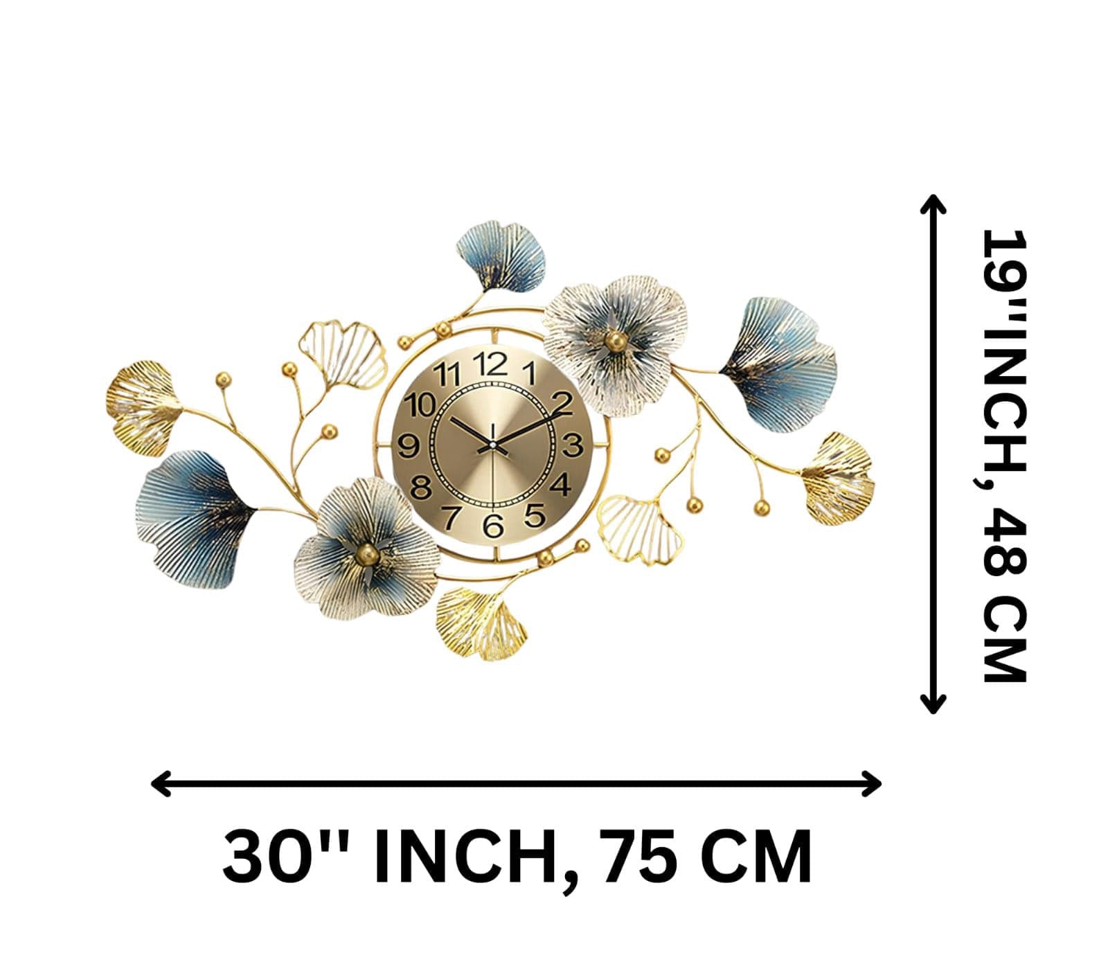 Ginkgo Leaf Wall Clock 30 inch