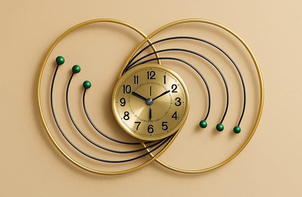 Gold Rings Wall Clock