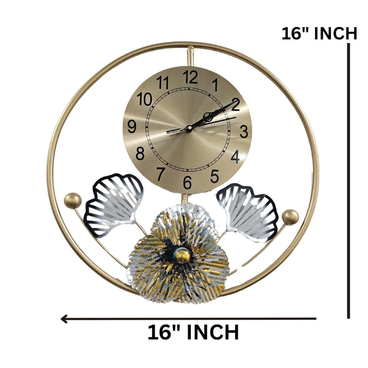 Round Ginkgo Wall Clock 16 inch