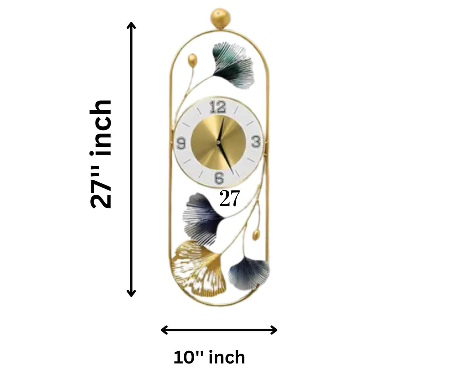 Vertical Ginkgo Wall Clock