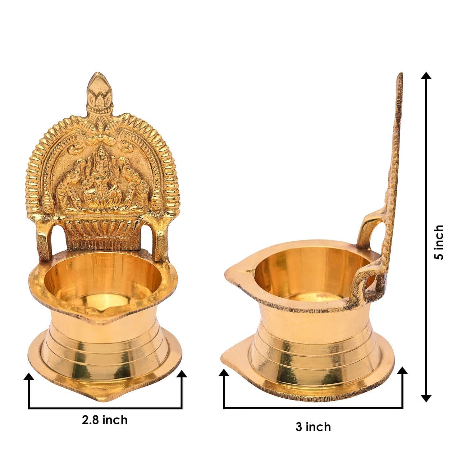 Brass Lakshmi Diya and Kuber Deep
